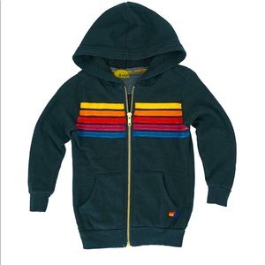 Aviator nation 5 stripe hoodie charcoal